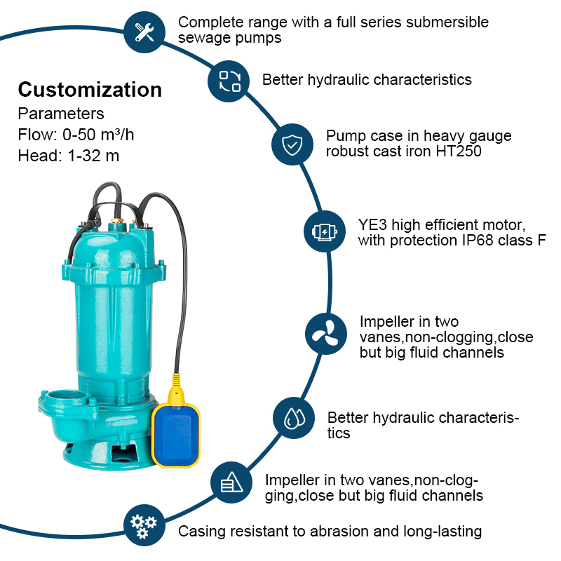 Pompe submersible d'eau de plongée QDX de haute qualité avec interrupteur à flotteur