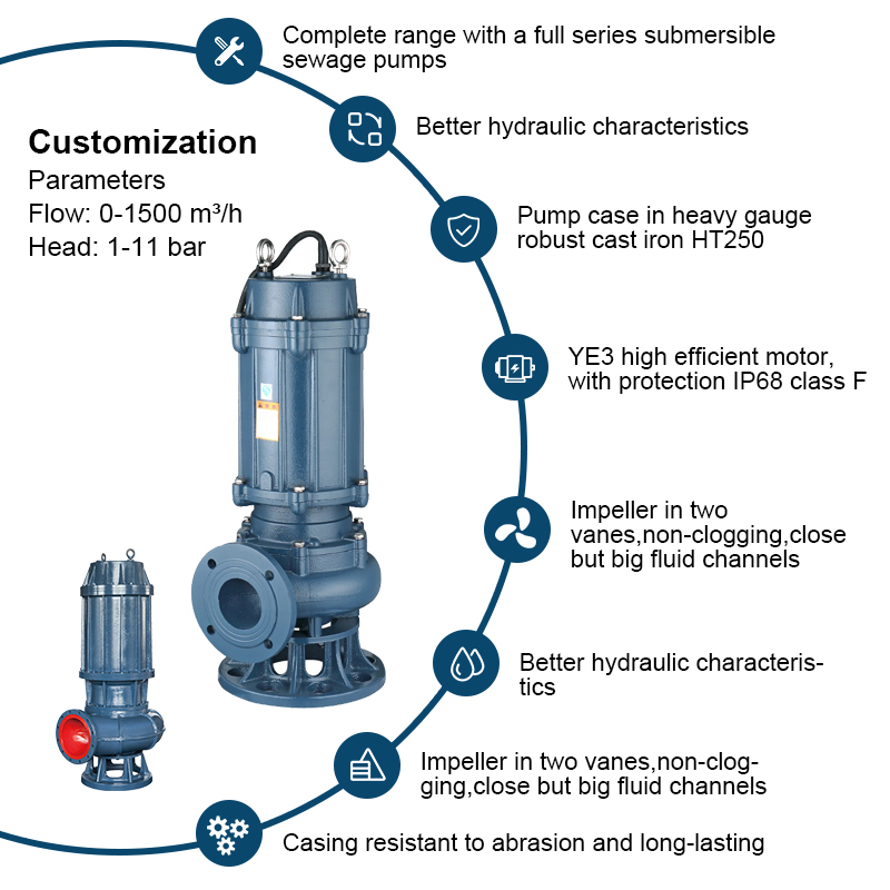 Pompe submersible WQ pour eaux usées